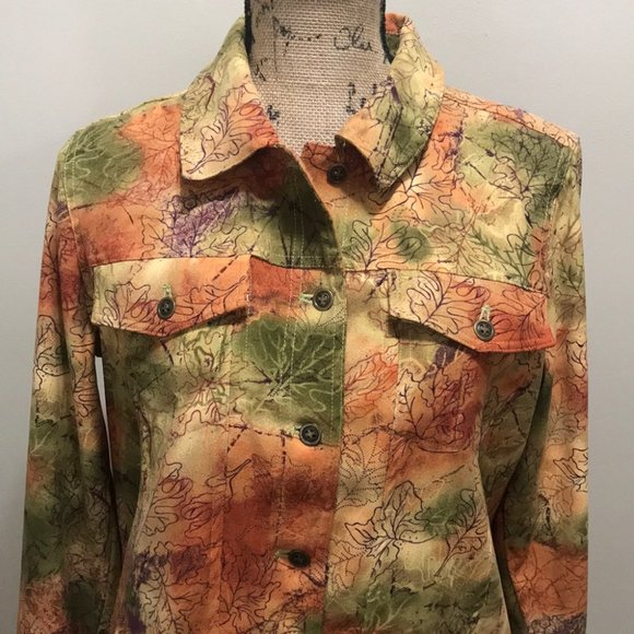 {Christopher&Banks} Fall Leaf Print Jacket - Picture 4 of 7